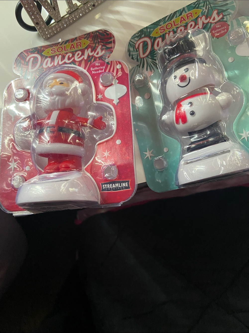 Solar Dancers Santa and Snowman Holiday Red & White